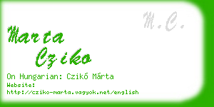 marta cziko business card