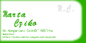 marta cziko business card